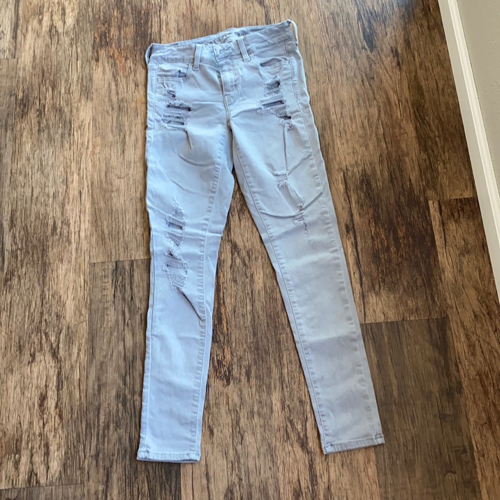 Grey American Eagle Distressed Jeans